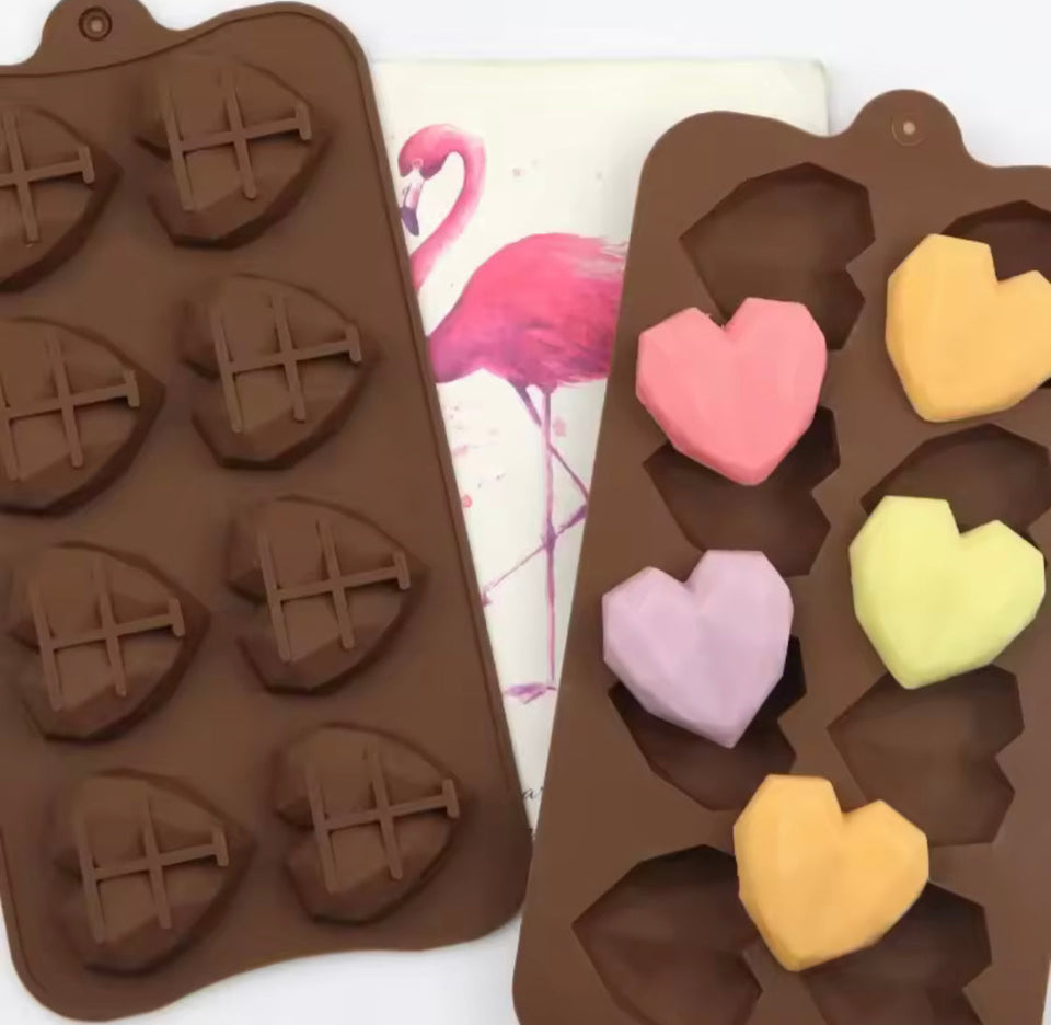 Diamond Heart Shaped Chocolate Mold, Silicone DIY Candy Bar Mold, Cake Decoration Tools, Kitchen Baking Accessories