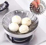 Multifunctional Stainless Cooking Steamer, Foldable Kitchen Steamer Plate, Anti-Scald Steamer Basket, Deep Fryer Pot Strainer