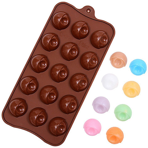 Eye Ball Shaped Silicone Chocolate Mold, 15 Cavity DIY Silicone Chocolate Molds, Cake Decorating Accessories