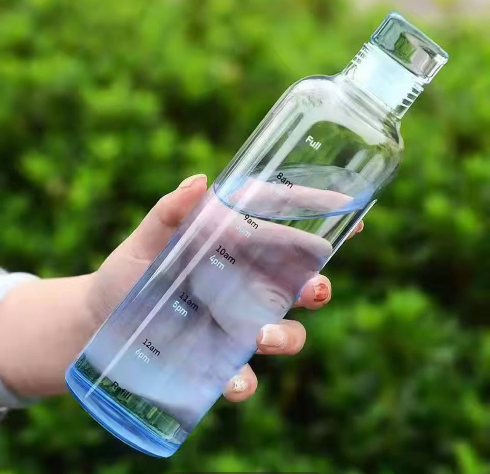 Creative Plastic Water Bottle With Time Scale, Large Capacity Leakproof Water Bottle, Gym Sports Water Bottles