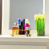 Classy Golden Vanity Display, Multipurpose Cosmetic Jewellery Tray, Kitchen Seasoning Organizer Tray