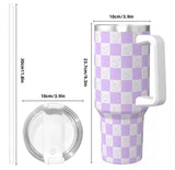 1200ml Rhinestone Tumbler, Stainless Steel Car Mug With Straw, Insulated Water Bottle Thermos