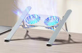 Portable Aluminium Alloy Notebook Stand, Laptop Stand With Computer Cooling Fan, Foldable Dual Fan Desktop Computer Cooling Bracket