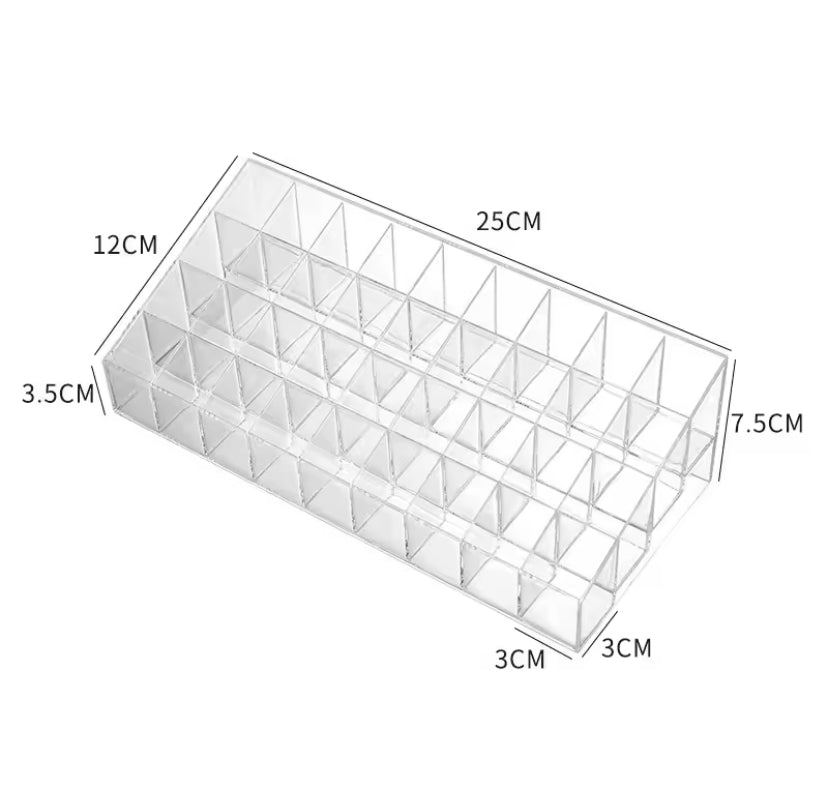 Lipstick Display Stand Holder, Acrylic Lipstick Storage Box, Acrylic Makeup Organizer, Desktop Lipstick Display Storage Box, Cosmetic Nail Polish Storage Rack, Desktop Dressing Table for Lip Glaze Brushes Bottles
