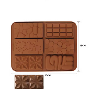 6 Grids Mini Rectangular Silicone Chocolate Mold, Easy Release Rectangle Chocolate Mold, Non Stick Silicone Mold