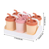 Milk Tea Cup Ice Mold, Creative Popsicle Ice Mold, Wovilon Creative Popsicle Mold, 6 Grid Plastic Popsicle Ice Mold