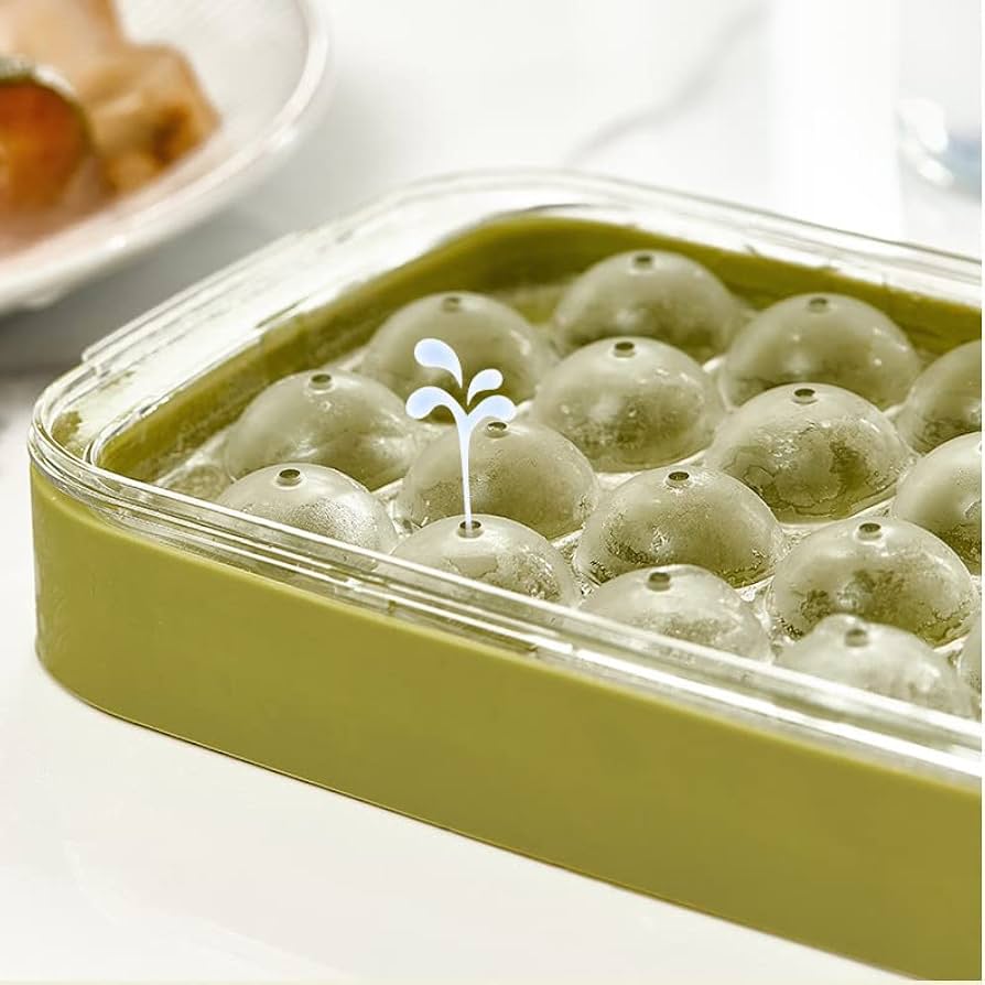Round Ice Cube Tray, Ice Ball Tray With Lid, Ice Storage Spherical Ice Tray, Ice Cube Storage Box