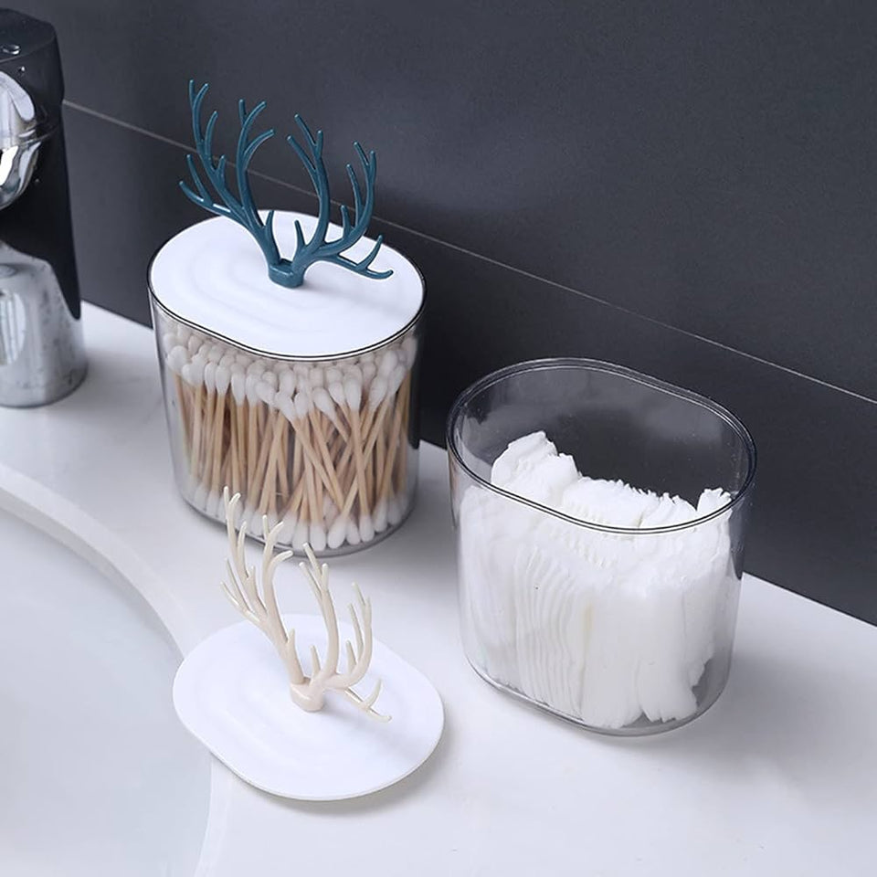 Creative Antler Cotton Swabs Container, Creative Jewelry Holder Organizer Box, Cotton Pad Q-Tip Organizer