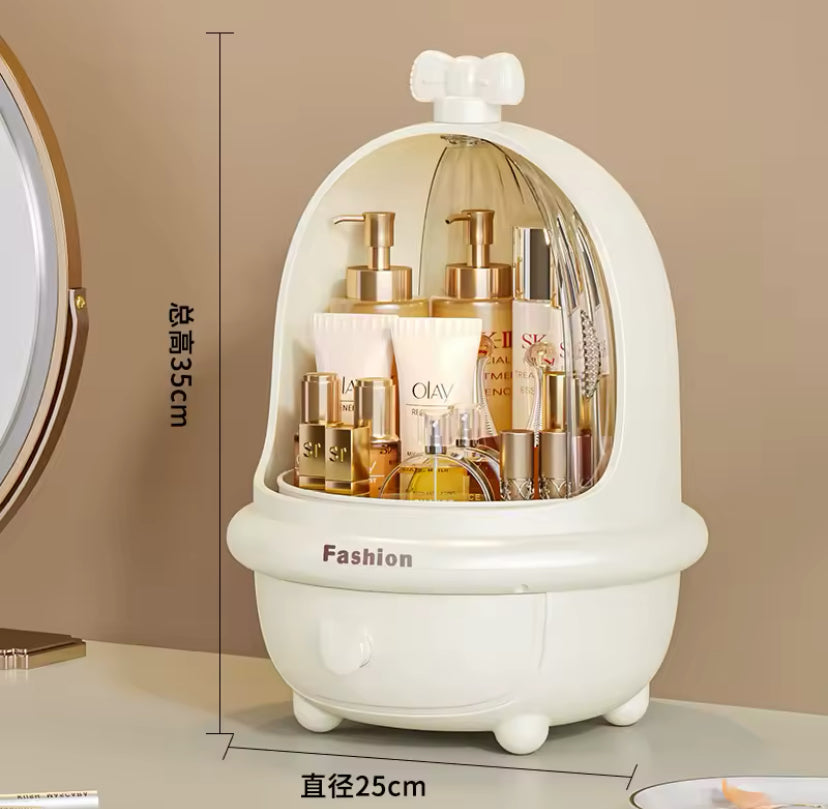 Multifunctional Cosmetic Organizer, 360° Rotatable Makeup Organizer, Large Capacity Drawer Type Cosmetic Storage Box, Dust And Water Proof Makeup Organizer