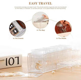 Jewelry Organizer With 20 Mini Pouches, Transparent Waterproof Earring Jewelry Storage Box, Acrylic Jewelry Box With 20 Anti Tarnish Jewelry Pouch