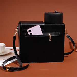 Crossbody Water Cup Storage Bag, Outdoor Water Bottle Carrier Bag With Storage Pocket, Tumbler Carrier Office Bag For Girls