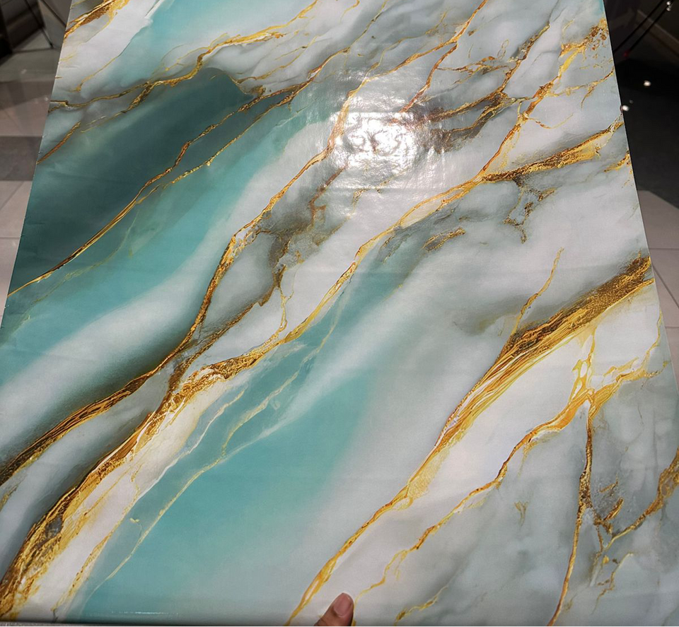Waterproof UV Marble Sheet, Self Adhesive KSE Walls Sticker, Kitchen Cabinets Countertop Wallpaper