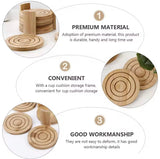 7Pcs Bamboo Cup Insulated Table Mats, Household Drink Cup Pads Protection, Tea Cup Table Holder