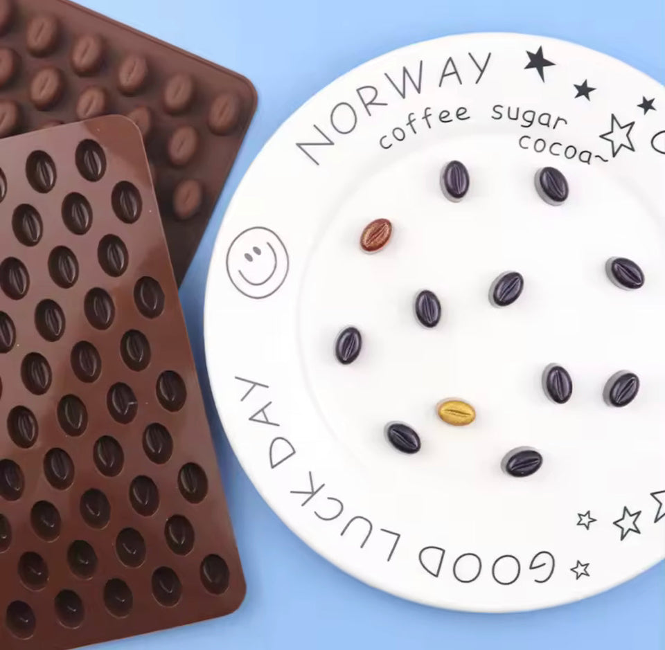 Coffee Beans Shaped Silicone Chocolate Mold, Mini Chocolate Coffee Bean Silicone Mold, Cookies Decorating Tools