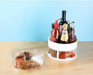 360° Rotating Kitchen Storage Rack, Multifunctional Rotatable Spice Storage Shelf, Seasoning Kitchen Organizer With Base, Rotatable Condiment Rack