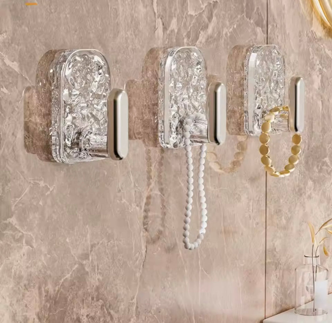 Multifunctional Transparent Wall Hook, Wall Mounted Self Adhesive Storage Hook, Punch-Free Waterproof Coat Hanger Hook