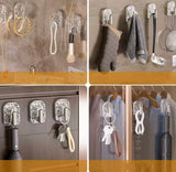 Multifunctional Transparent Wall Hook, Wall Mounted Self Adhesive Storage Hook, Punch-Free Waterproof Coat Hanger Hook