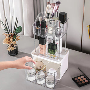 2 Layer Makeup Organizer Countertop, Skincare And Makeup Organizer, Bathroom Counter Organizer, Anti-Slip Dustproof Exquisite Vanity Organizer