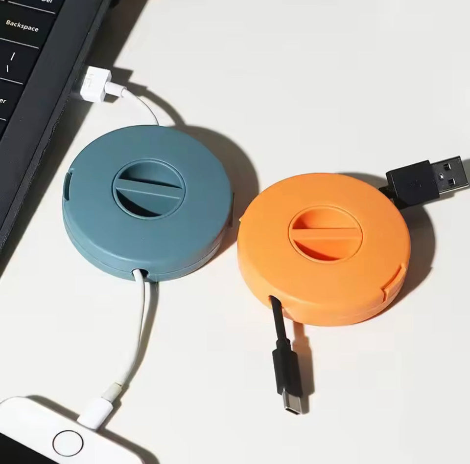 Pack Of 3 Rotatable Data Cable Storage Box, Multifunctional Desktop Wire Storage Organizer, Rotating Cable Organizer, Portable Wire Storage Case