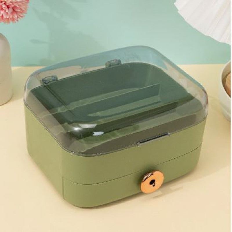 Cosmetic Display Case With Cover, Makeup Storage Box, Makeup Display Case With Drawers