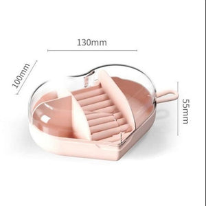 Creative Heart Shape Jewelry Box, Cute Mini Jewelry Organizer, Small Jewelry Case For Travel, Mini Jewelry Case For Earrings and Rings