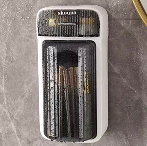 Rotating Wall Mounted Cosmetic Organizer, Multi Use Wall Mount Makeup Brushes Storage Rack, Rotating Makeup And Brushes Wall Mounted Vanity, Plastic Bathroom Vanity Organizer