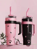 1200ML Stainless Steel Tumbler, Insulated Water Bottle Thermos, Large Water Tumbler For Travel, Leak Proof Tumbler With Steel Straw