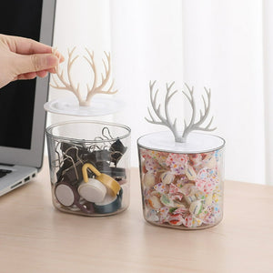 Creative Antler Cotton Swabs Container, Creative Jewelry Holder Organizer Box, Cotton Pad Q-Tip Organizer