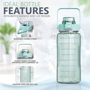 Pack Of 3 Transparent  Motivational Water Bottle, Large Capacity Water Bottle, Sports Water Bottle, Transparent Refillable Leakproof Water Bottle