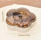 Five Compartments Divided Serving Tray With Lid, Dust Proof Dried Fruit Snack Storage Bowl, Large Capacity Modern Divided Serving Platter Box
