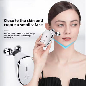 Dual Ball Massage Roller, Muscle Fascial Relaxation Tool, Handheld Face Back Neck Massager for Pain Relief
