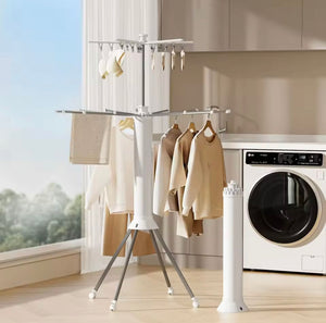 Octopus Portable Drying Rack, Foldable Clothes Drying Rack, Tripod Style Clothes Warmer, Rotating Washing Hanger Rack