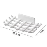 Wall Mounted No-Punch Soap Holder, Grid Soap Dish, Soap Box Sponge Dish, New Soap Dish Rack Hooks
