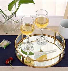 Classy Golden Vanity Display, Multipurpose Cosmetic Jewellery Tray, Kitchen Seasoning Organizer Tray