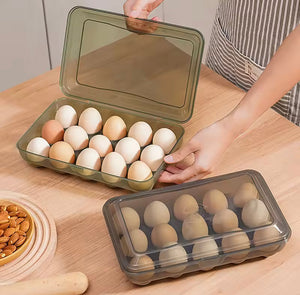 15 Grids Egg Storage Box, Refrigerator Egg Organizer, Egg Storage Tray, Portable Eggs Dispenser