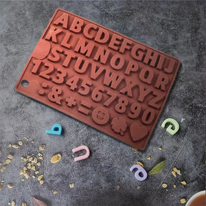 3D DIY Silicone Alphabet Number Chocolate Mold, Cake Decoration Tools