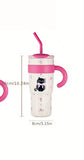 1200ml Cute Stainless Steel Tumbler With Straw, Cute Thermos Water Bottle, Outdoor Coffee Travel Mug