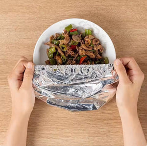 10PCS Reusable Aluminium Foil Covers, Aluminum Foil Insulation Covers, Insulation Aluminium Foil For Food Storage Cover