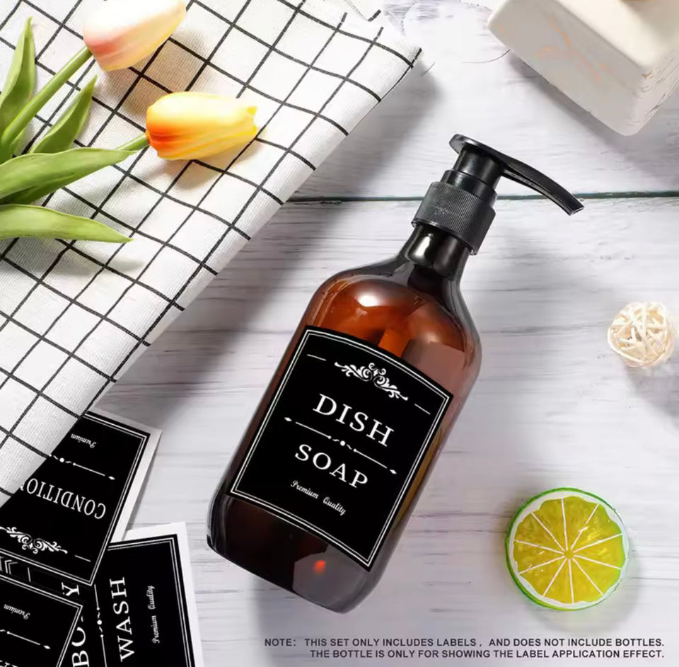 Bathroom Hand Soap Dispenser With Bamboo Tray, Kitchen Dish Soap Dispenser, Empty Facial Cleanser Refillable Bottle, Hand Sanitizer Press Subpack Bottle