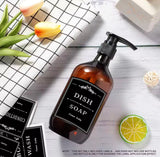 Bathroom Hand Soap Dispenser With Bamboo Tray, Kitchen Dish Soap Dispenser, Empty Facial Cleanser Refillable Bottle, Hand Sanitizer Press Subpack Bottle