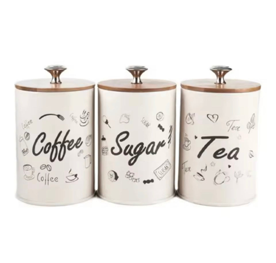 3pcs Reusable Spice Storage Jar With Lid, Moisture Proof Kitchen Storage Airtight Cans, Coffee Beans Tea Snacks Sealed Container, Seasoning Bottle Spice Jars, Stainless Steel Kitchen Storage Pots