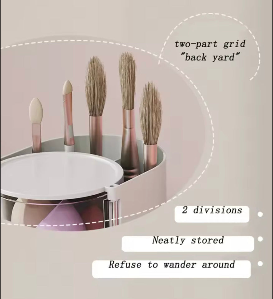 2 In 1 Rotating Cosmetic Storage Box, Transparent Multi Layer Rotating  Makeup Storage Rack, Multifunctional Storage Box