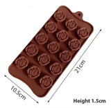 Flowers Shaped Silicone Chocolate Mold, Cake Decoration Tool, Reusable Rose Flower Chocolate Mold