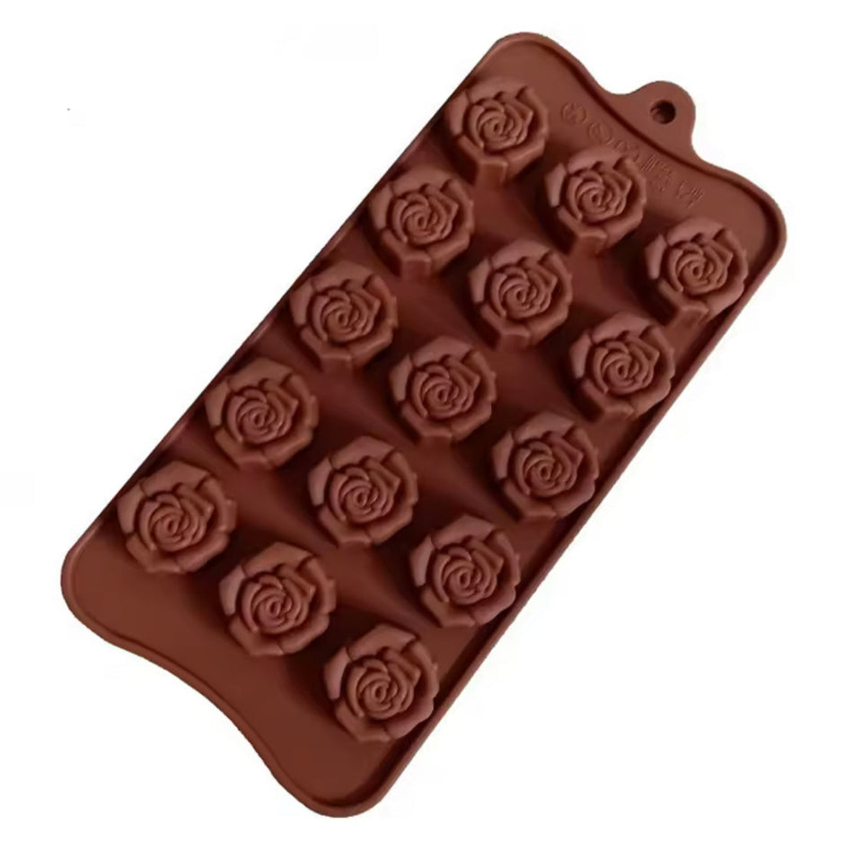 Flowers Shaped Silicone Chocolate Mold, Cake Decoration Tool, Reusable Rose Flower Chocolate Mold