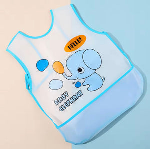 Waterproof Baby Bibs For Toddlers, Sleeveless Feeding Apron For Toddlers, Cartoon Animals Kids Bib