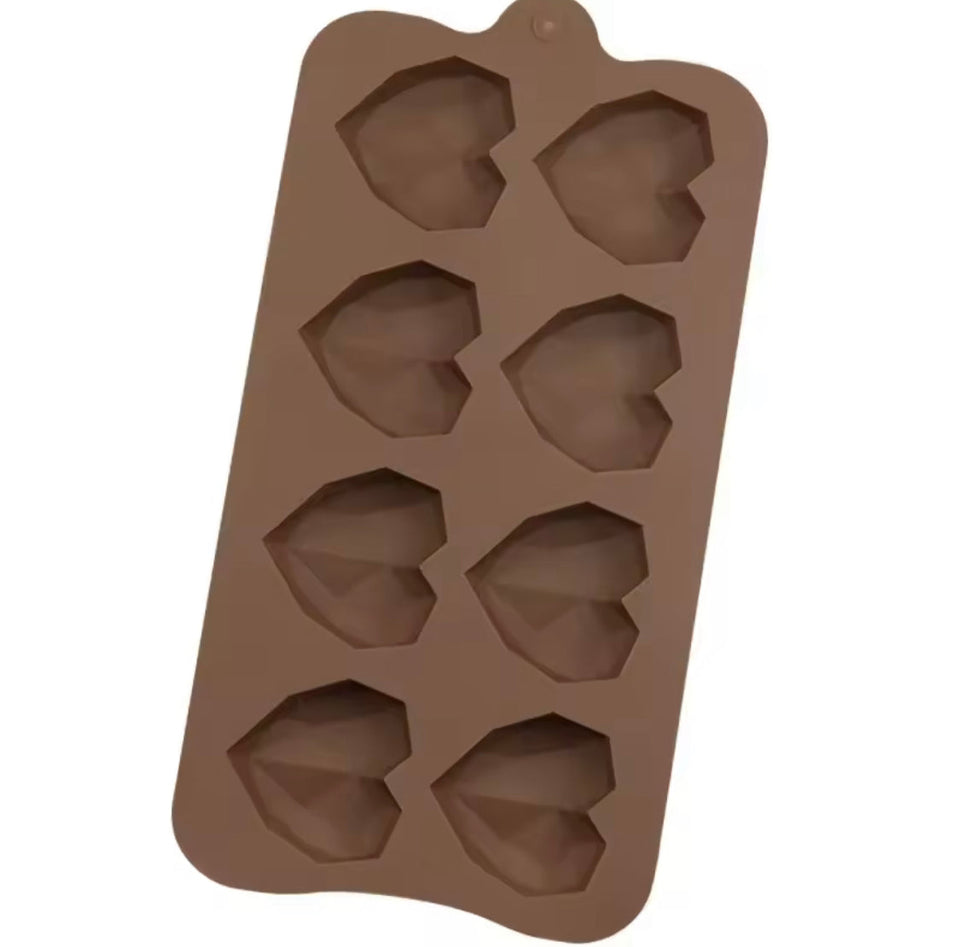 Diamond Heart Shaped Chocolate Mold, Silicone DIY Candy Bar Mold, Cake Decoration Tools, Kitchen Baking Accessories