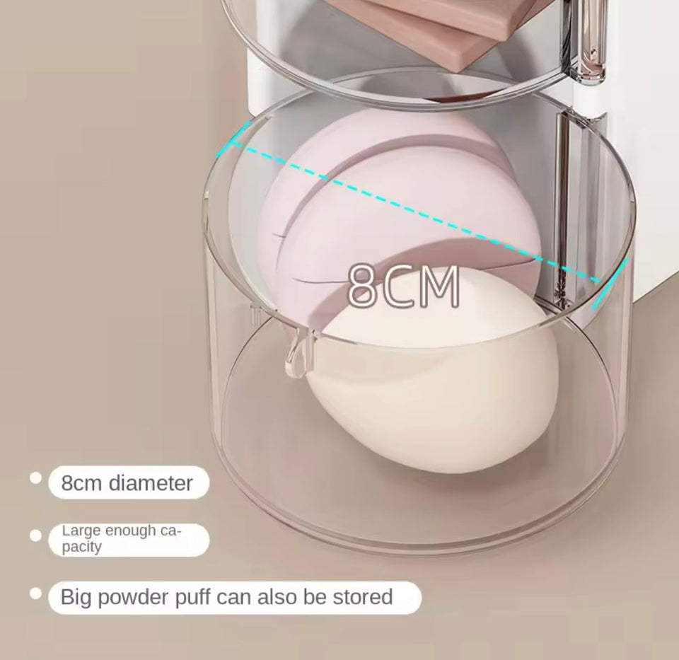 2 In 1 Rotating Cosmetic Storage Box, Transparent Multi Layer Rotating  Makeup Storage Rack, Multifunctional Storage Box