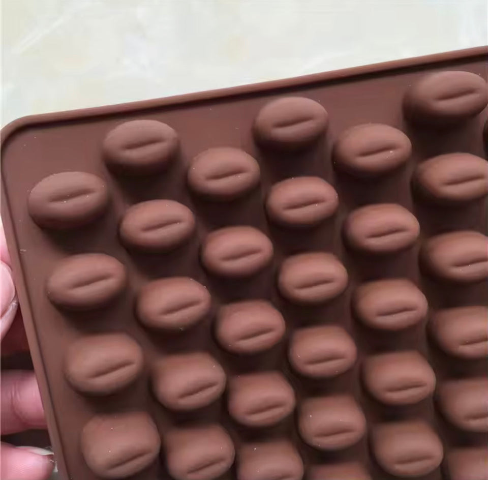 Coffee Beans Shaped Silicone Chocolate Mold, Mini Chocolate Coffee Bean Silicone Mold, Cookies Decorating Tools