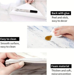 Waterproof UV Marble Sheet, Self Adhesive KSE Walls Sticker, Kitchen Cabinets Countertop Wallpaper