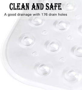 Rectangle PVC Anti Skid Bath Mat, Soft Shower Bathroom  Mat, Suction Cup Non Slip Bathtub Carpet